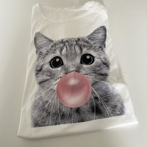 Camiseta gato chicle peq