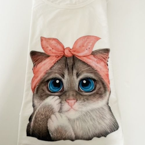 Camiseta gato lazo peq