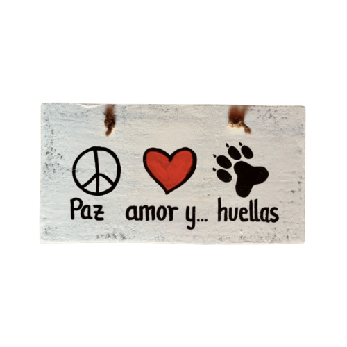 Cartel Paz, amor y huellas web